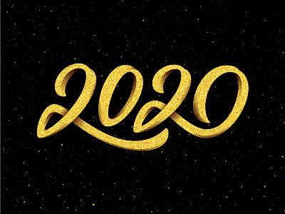 Happy New Year 2020 lettering