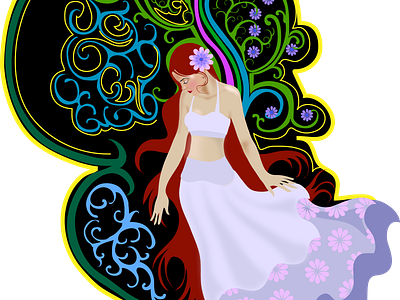 innocence by greeshmam d5r17e2 fullview design flowers illustration girl girl with flower illustration innocence vector