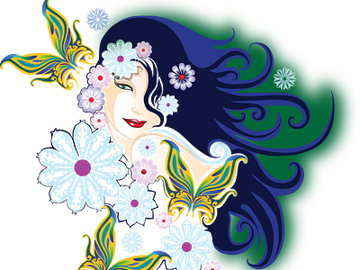 smiley by greeshmam d5osaic fullview butterfly design flower girl illustration smile smiley
