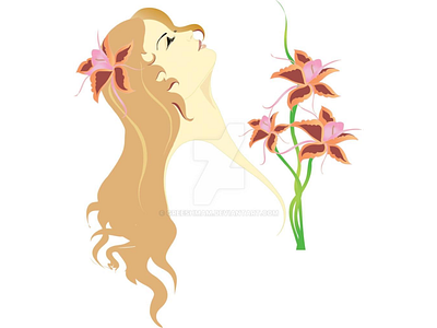 greeshma arts by greeshmam d3hm1do fullview flower girl girl with flower goddess illustration