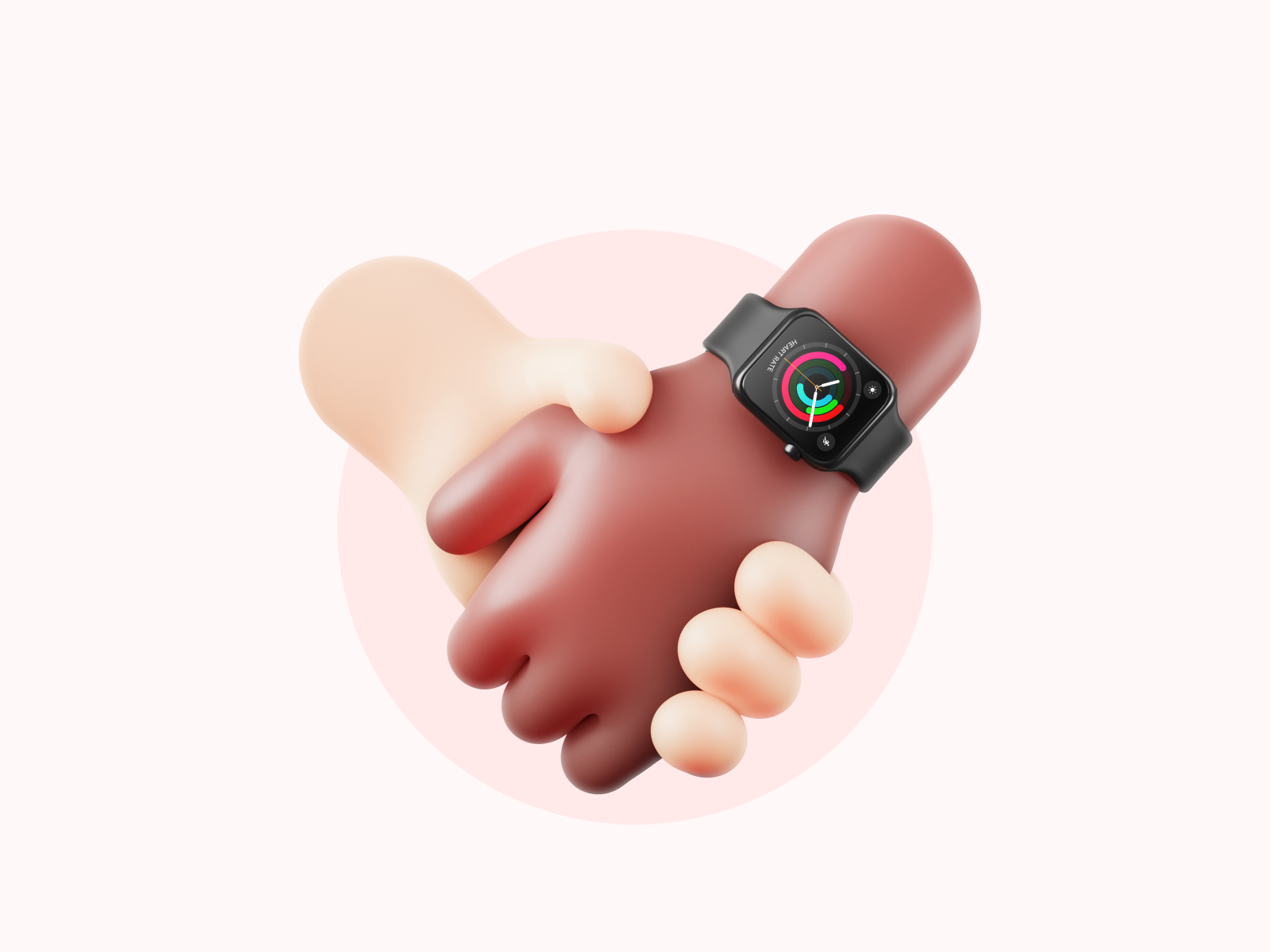 Do we hold hands or something? - 3D Illustration 3d 3d art 3d graphic 3d illustration apple apple watch blender character design clean cute design hands illustration love minimal render simple valentine valentine day