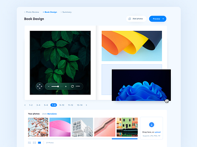 Photo book Creator 🏞 – Layout editor app clean design interaction minimal mobile app photobook product design typography ui ui design ux ux design