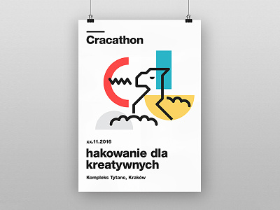 Hackaton brand branding clean cracow dragon event geometric graphic kraków minimal poster