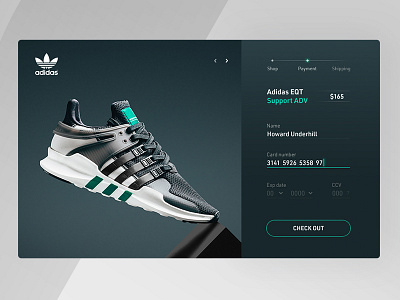 Adidas EQT checkout concept adidas app application checkout dailyui design digital layout ui