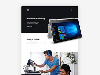 HP Envy x360 – Landing Page clean design landing page minimal sketch typography ui web web desgin
