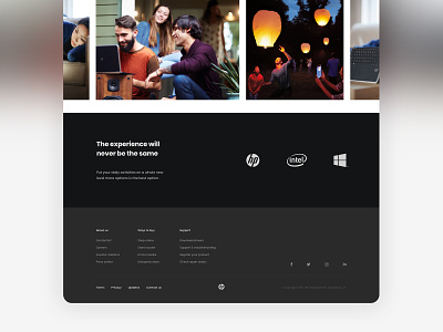 HP Envy x360 – Landing Page clean design footer footer design landing page minimal typography ui web design