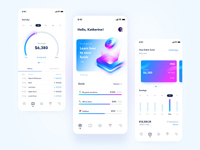 Finance app - Mobile banking 💵 banking clean design fin finance fintech illustration minimal money money app typography ui