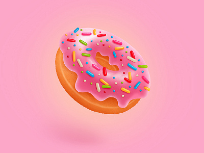 Donut baking drawing food illustration pink sweet