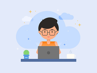 Boy And Laptop By Kateryna Dudkina On Dribbble