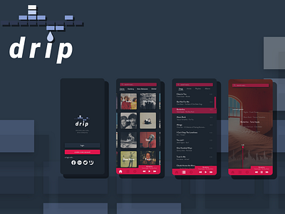 Drip Music App music app ui ux