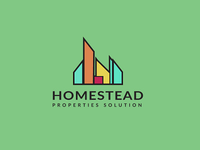 HOMESTEAD Modern colorful Real Estate logo design