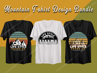 Mountain T-shirt Design Bundle.