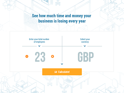 Calculator form design background blue calculator fade flat form input orange ui ui elements inputs white