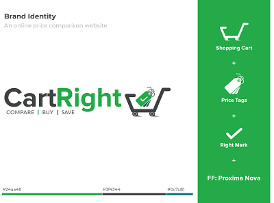 CartRight - Brand Identity branding design logo minimal typography vector