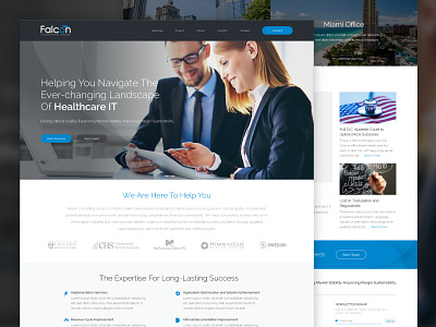 Falcon Consulting - Home branding business clean consulting corporate healthcare home modern web design website