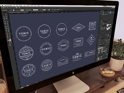 Tonic :: Logo Sneak Peek badge branding design logo mark modern progress type typography vintage