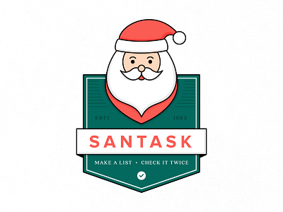 Santask 12 app badge christmas days holidays list logo santa to do vintage xmas