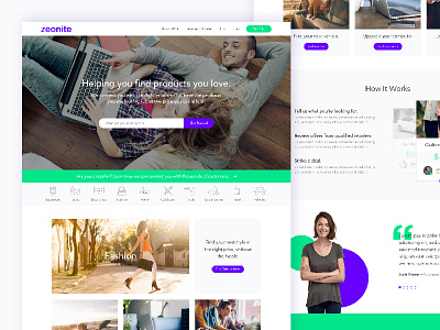 Zeonite :: Homepage categories consumer homepage products retailer shopping testimonial ui ux web web design