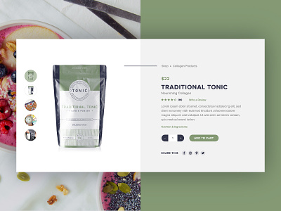 Tonic Products :: Product Page collagen e commerce health lifestyle product shop ui ux web web design wellness
