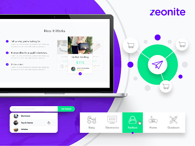 Zeonite :: UI Elements branding graphics homepage how it works icons modern search ui ux web web design