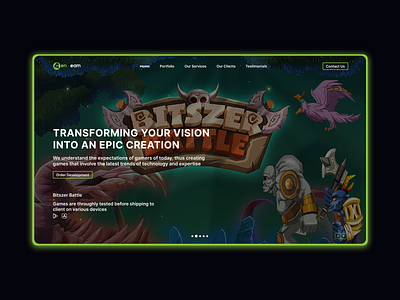 Landing page for a mobile gaming company design flat typography ui ux web website