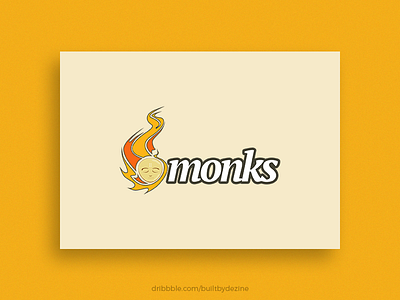 6monks logo - WIP branding fire illustration logo monks t shirt wip