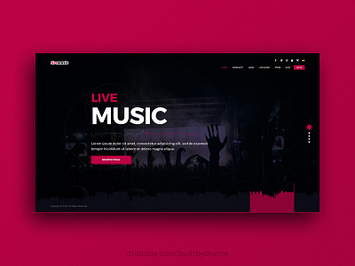 Music Website Concept concept dark design fun landing page modern music photoshop ui web web design