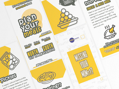 Alikemom Service Cards brochure cards food graphics design india menu mom print services yellow