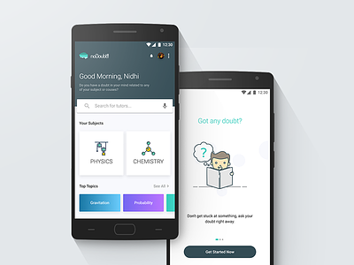 Doubt app Screens android app app screen dashboard education illustration material design