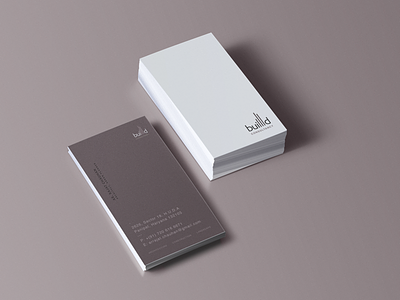 Buillld Business Card architecture brown business card construction minimal print quick verticle visiting card white