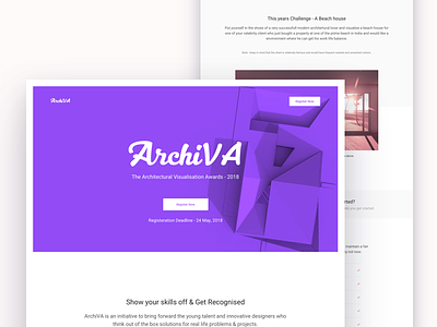 ArchiVA competition webpage architecture award contest minimal purple website