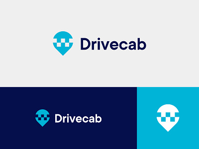 Drivecab - Logo Design design illustration logo minimal pin taxi