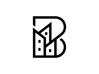 Letter B City Logo apartment b b initial b logo b monogram building city construction design illustration letter b logo logos minimal modern property real estate residence simple