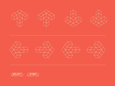 NES Throwback 3d flat geometric ui
