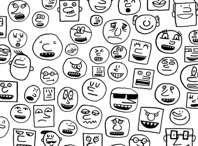 silly faces! doodle drawing faces illustration