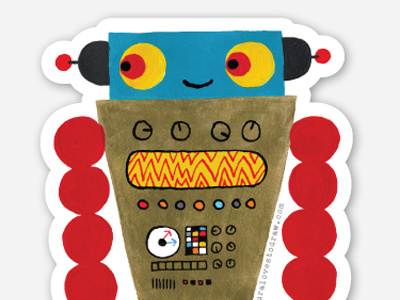 new robot sticker maura cluthe robot sticker sticker bot