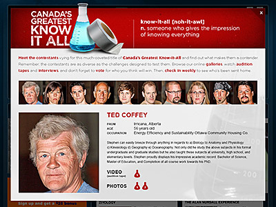 INTERACTIVE LIGHTBOX: CANADA'S GREATEST KNOW-IT-ALL canadas greatest know it all discovery channel interactive lightbox websites