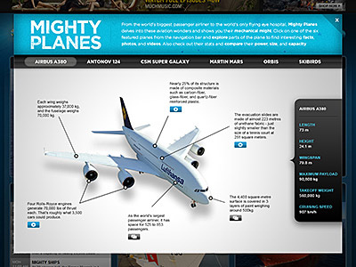 INTERACTIVE LIGHTBOX: MIGHTY PLANES discovery channel interactive lightbox mighty planes websites