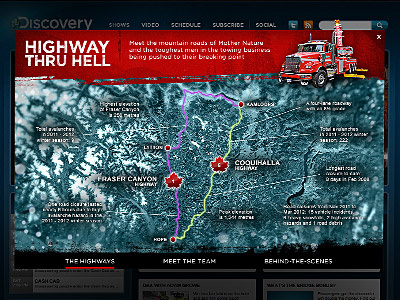 INTERACTIVE LIGHTBOX: HIGHWAY THRU HELL discovery channel highway thru hell interactive lightbox websites