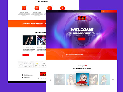 Website Design : Redrock 103.5. radio ui ux web website desing