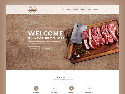 Website Design : Meat branding brown meat ui ux web website