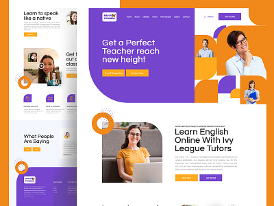 Website Design : English Tutors. app branding creative design english tutors illustration ui ux vector web webdesign