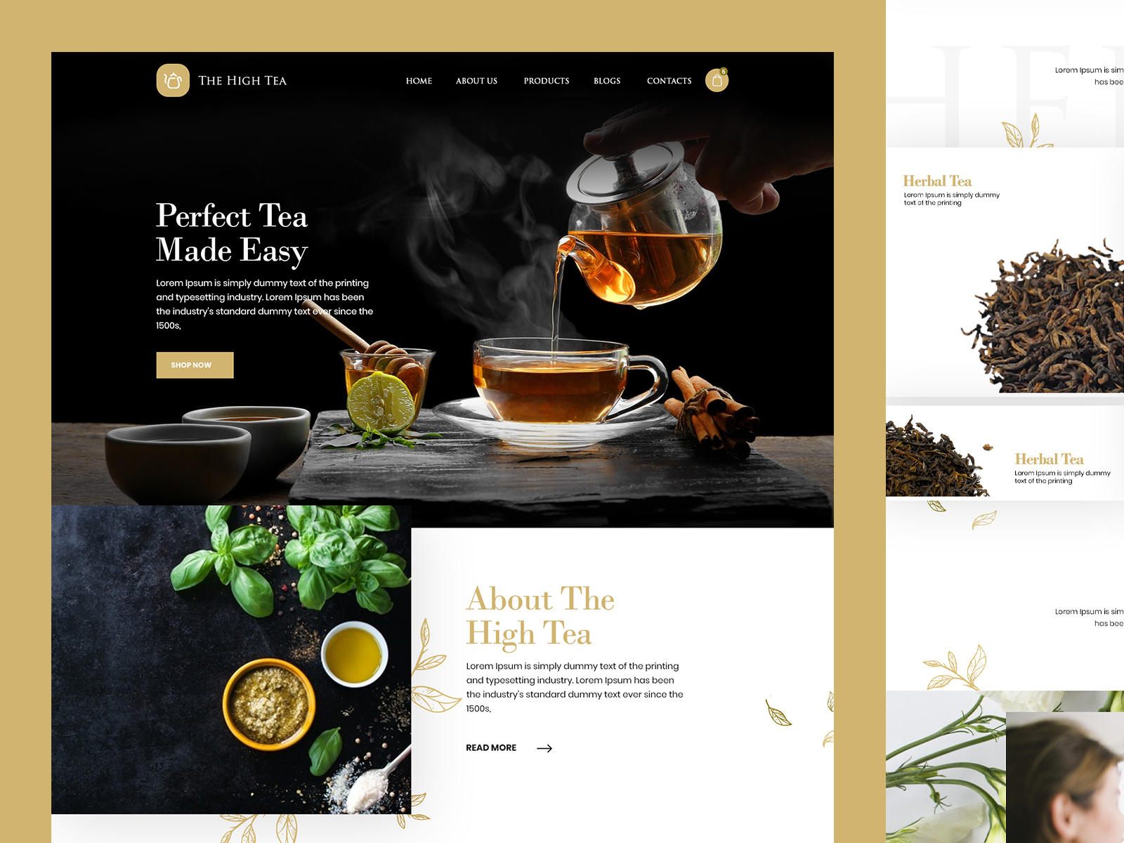 Website Design : The High Tea by H\u0394MZ\u0394H \u2122 on Dribbble