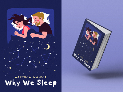 Book Cover Idea book cover character flat illustration illustration proposal science sky sleep stars vector art vector illustration