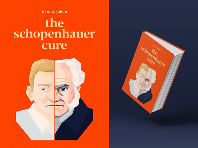 Book Cover "The Schopenhauer Cure" book cover bookworm character cover artwork cover design dribbbleweeklywarmup favorite book irvin yalom low poly portrait read