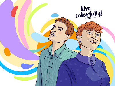 Live colorfully colorful digital illustration editorial energy flat illustration illustration line art vector illustration young people