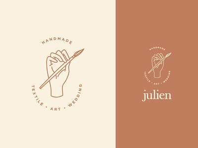 Julien textile artist logo proposal hand drawn handmade logo logo idea logo mark logo proposal logodesign logotype textile artist