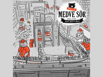 Medve Sör (Bear Beer) 🐻🍺 bear beer manufacture hand drawn illustration logo redesign reinterpretation