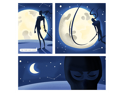 Space Ninja comic strip comics illustration moon ninja space