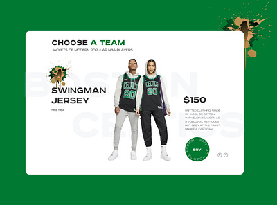 Product card basketball celtics design ecommerce jacket nba nike product card sport ui ui design web webdesign